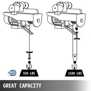 Electric Wire Rope Hoist With Electric Trolley 1T Electric Wire Rope Hoist With Electric Trolley 1T